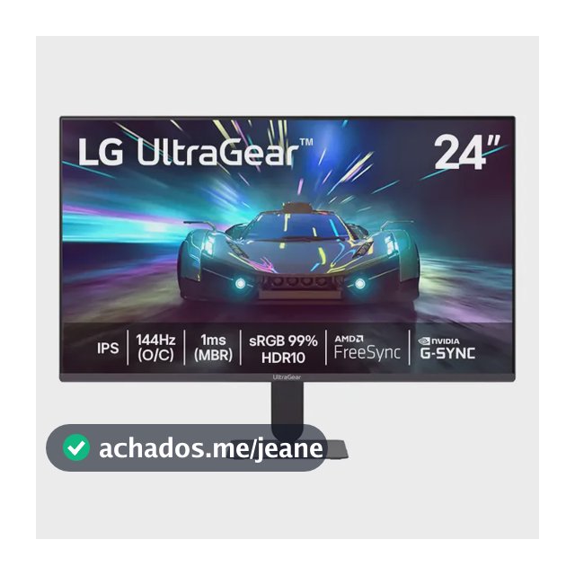 LG Ultragear Monitor Gamer 24  - Ips, 144hz (o/c), 1ms (mbr), Full Hd (1920x1080), Hdr10, Nvidia G-sync Amd Freesync, Preto - 24g411a 127/220v