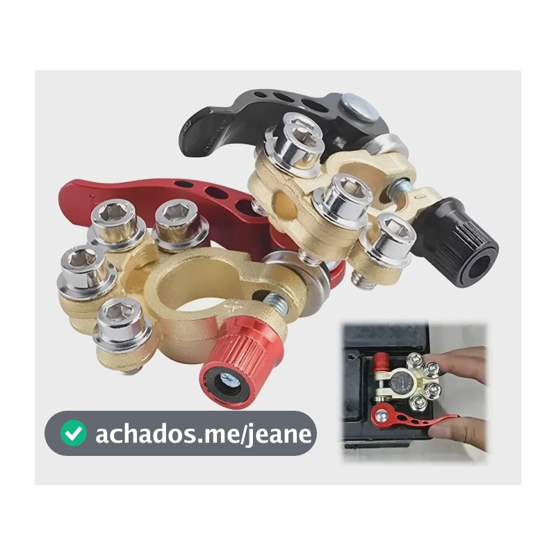 2 Conector Terminal Bateria Dourado Bateria C/ Engate Rápido