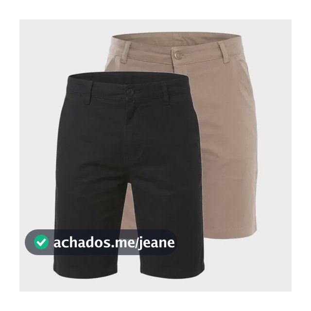Kit 2 Bermudas Sarja Social Masculina Sport Fino Elastano