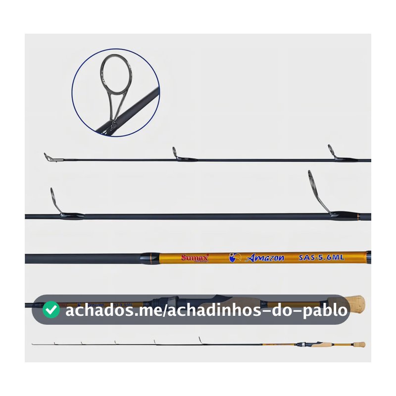 Vara de Molinete Sumax Amazon Spin 1,83m Fibra de Carbono 8-17Lb