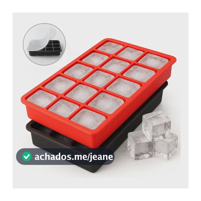 Forma Gelo Com Tampa Silicone Bandeja 15 Cubos Livre De Bpa