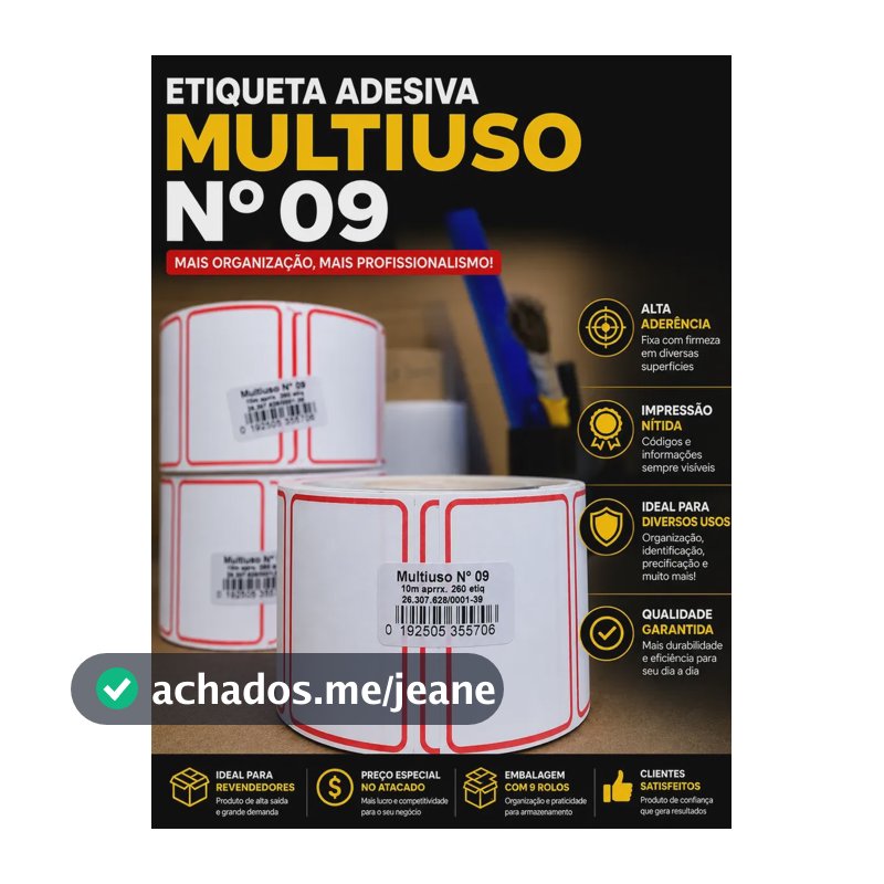 Etiqueta Tarjada Multiuso N9 60x40 Pacote C/ 3 Rolos Vermelho Tarjada
