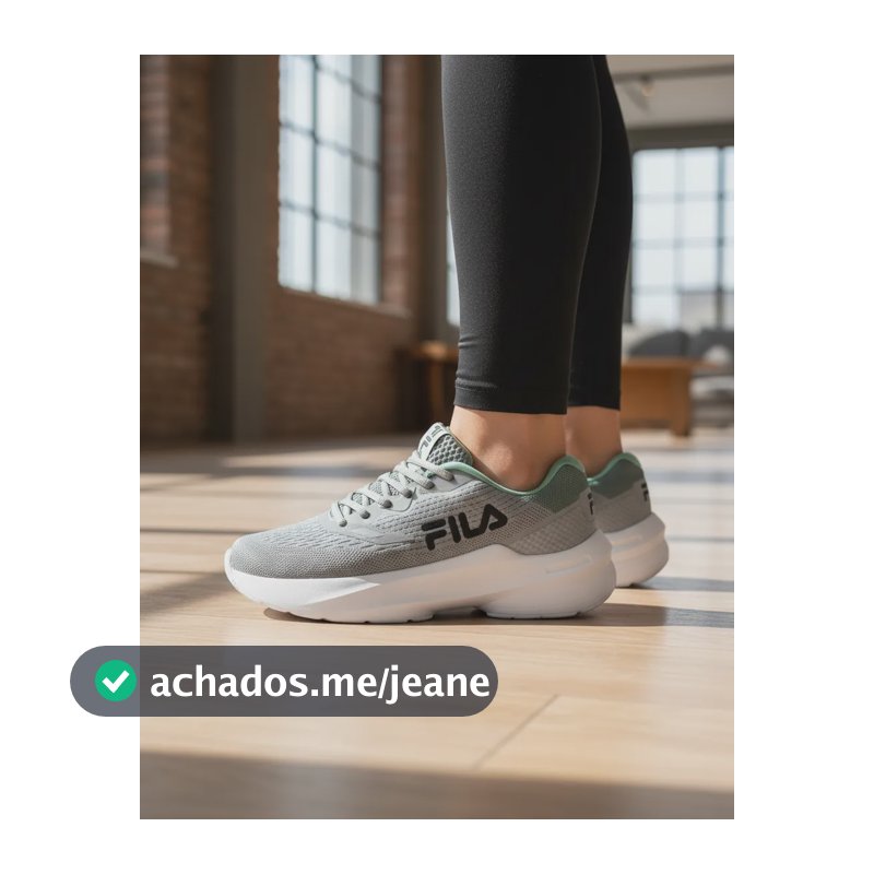 Tênis Feminino Impulser Fila Cinza/verde Cinzent/preto Liso 36 Br
