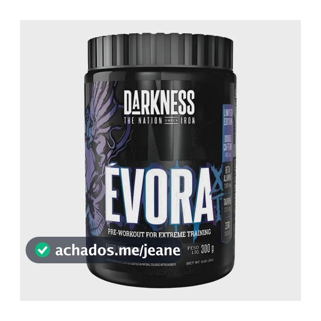 Pre Treino Evora Xt Darkness  Neon Berry Pote 300g Sem Sabor