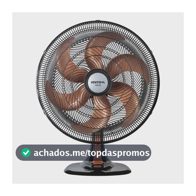 Ventilador Oscilante Mesa Turbo 50cm 6 Pás Bronze Ventisol