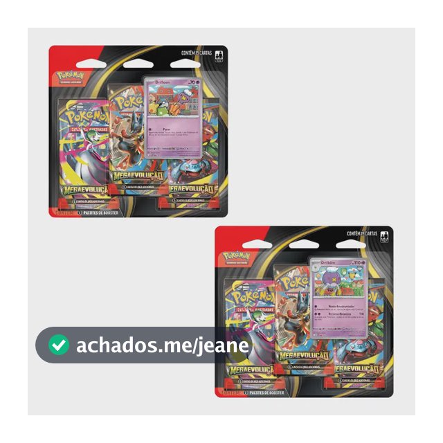 Kit 2 Blister Triplo Pokémon Mega Evolução Drifblim Português