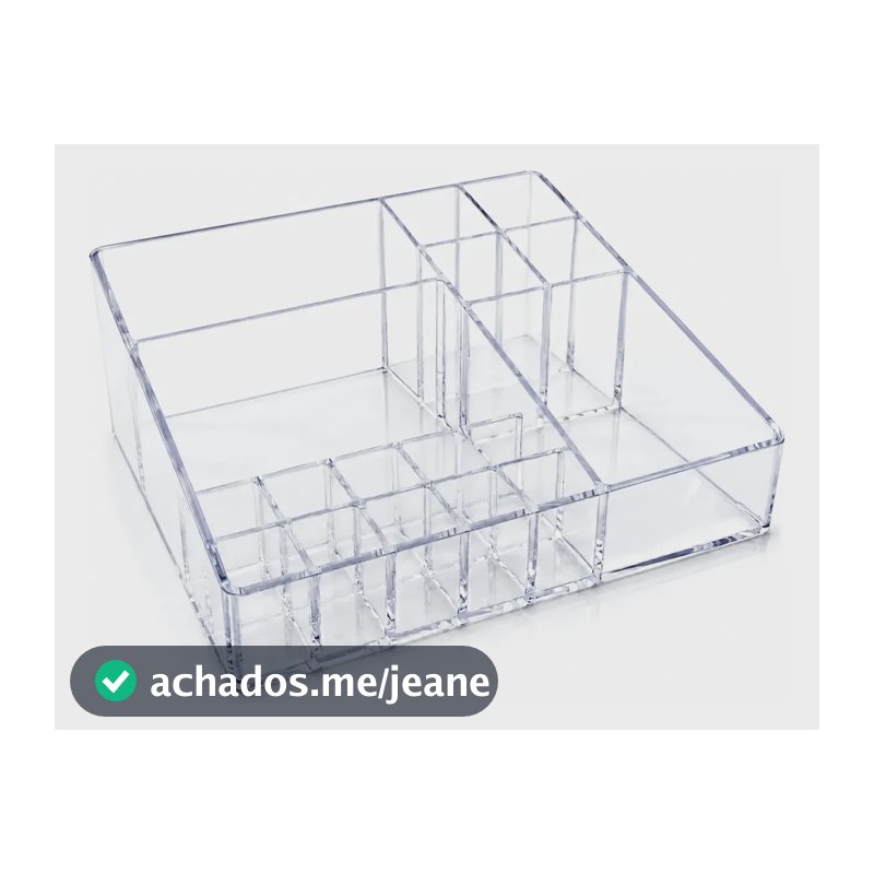Organizador Multiuso Maquiagem 17 Divisórias Bancada Mesa Cristal/transparente
