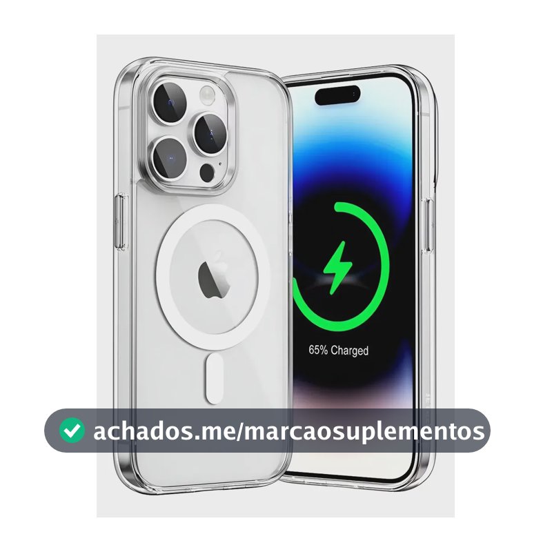 Capa Capinha Magnética Magsafe Premium P/ iPhone 12 Ao 17 Transparente iPhone 15 Pro Max