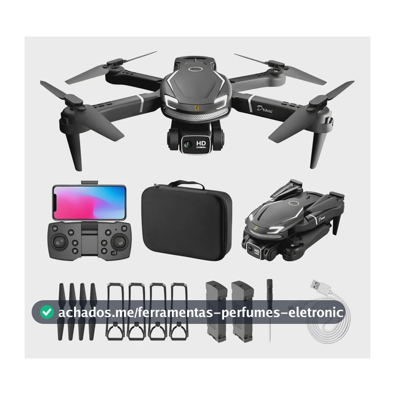 Drone V88 Profissional Câmera Fotografia Aérea 2 Baterias Cor Preto