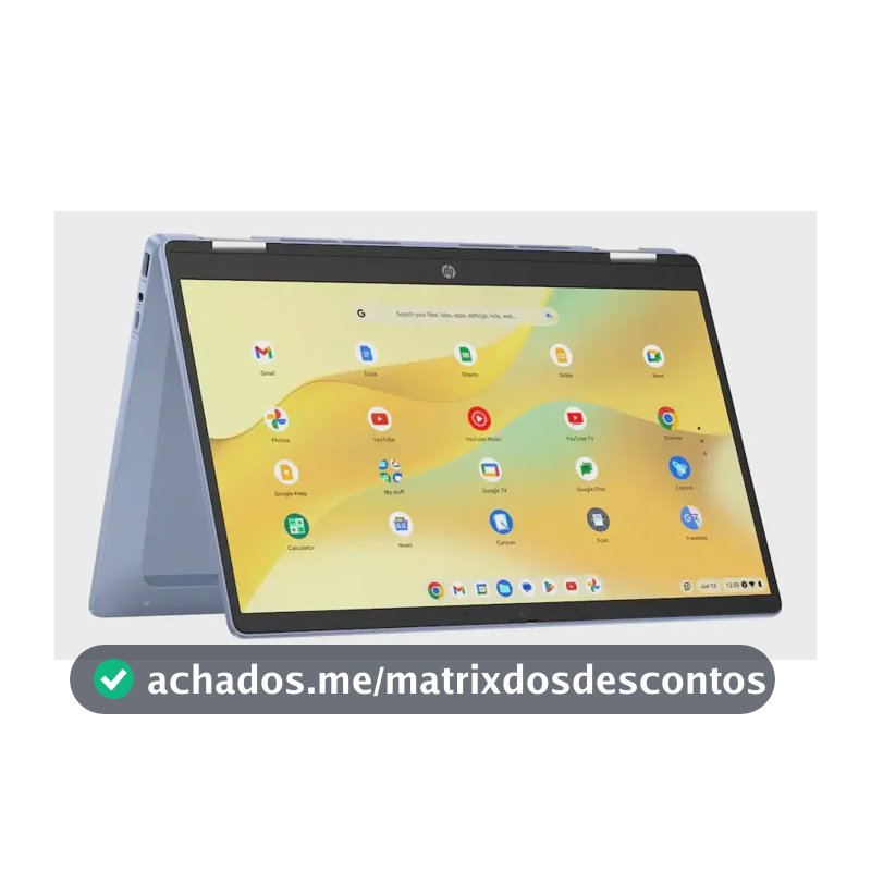 Chromebook Hp X360 Intel Tela Hd Touch 64gb Ssd Webcam Sky Blue