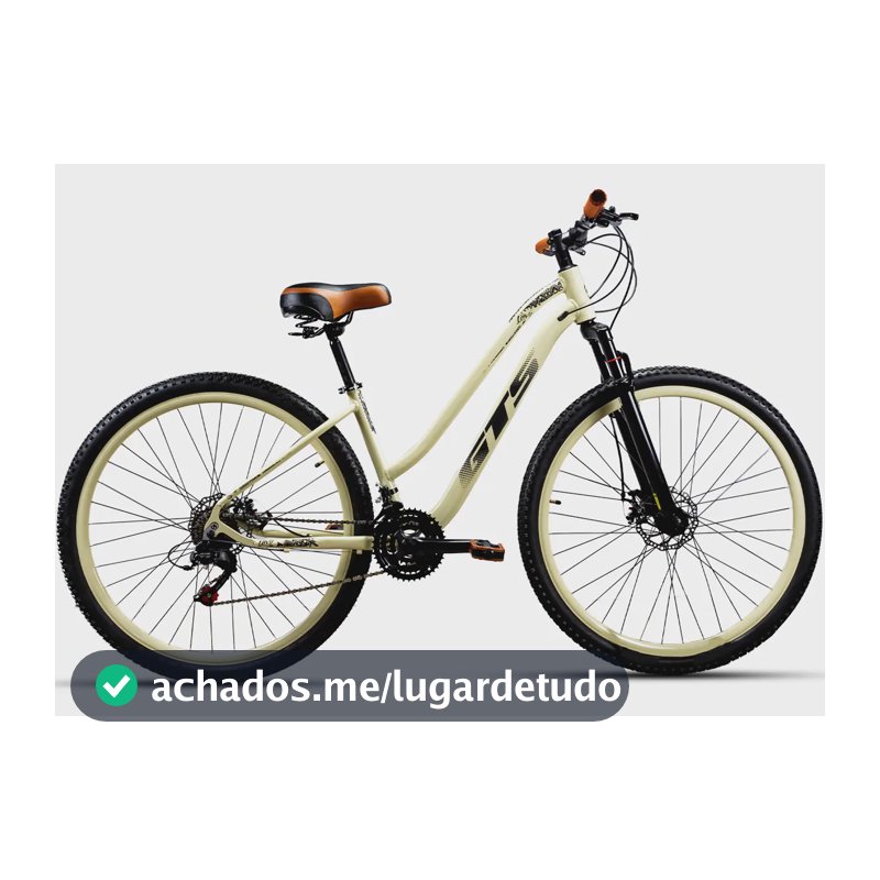 Bicicleta Aro 29 Gts Alumunio Lavy Câmbio Shimano 21 Marchas Bege Retro Com Preto 17