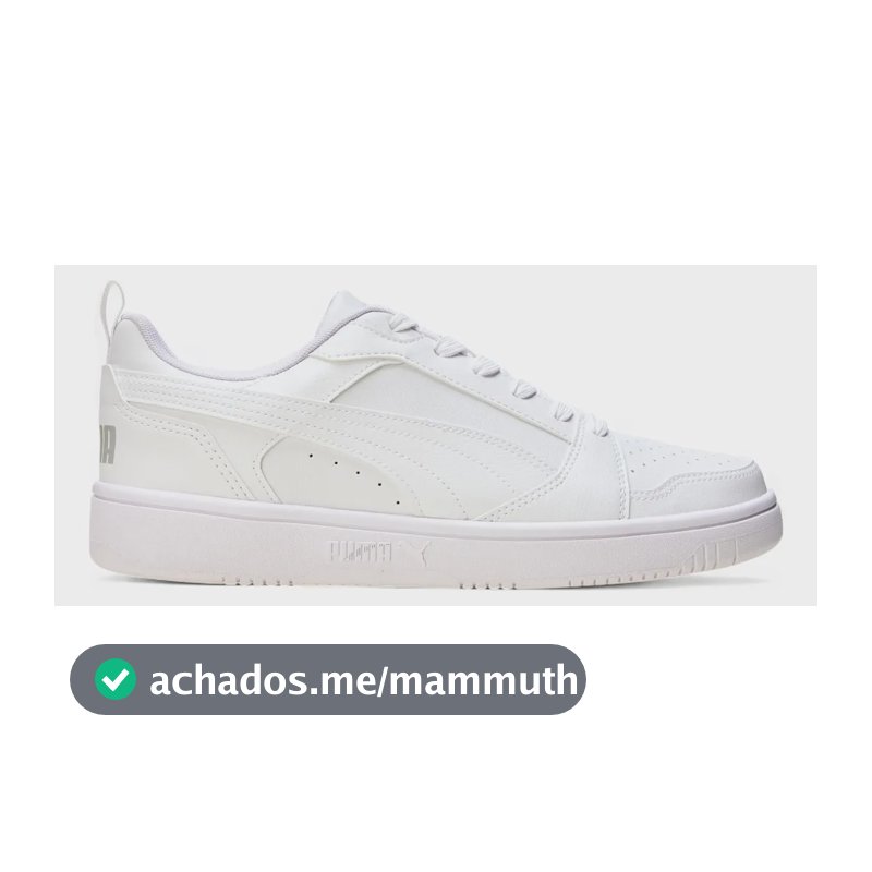 Tênis Casual Masculino Rebound V6 Low Puma Puma White-cool Light Gray Geométrico 42 Br