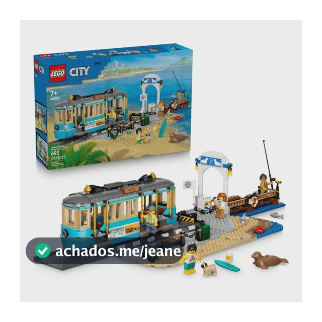 LEGO City Bonde Praiano Clássico 60506; Divertido conjunto de construção de trens; Presente para crianças e fãs de brinquedos ferroviários; 7+