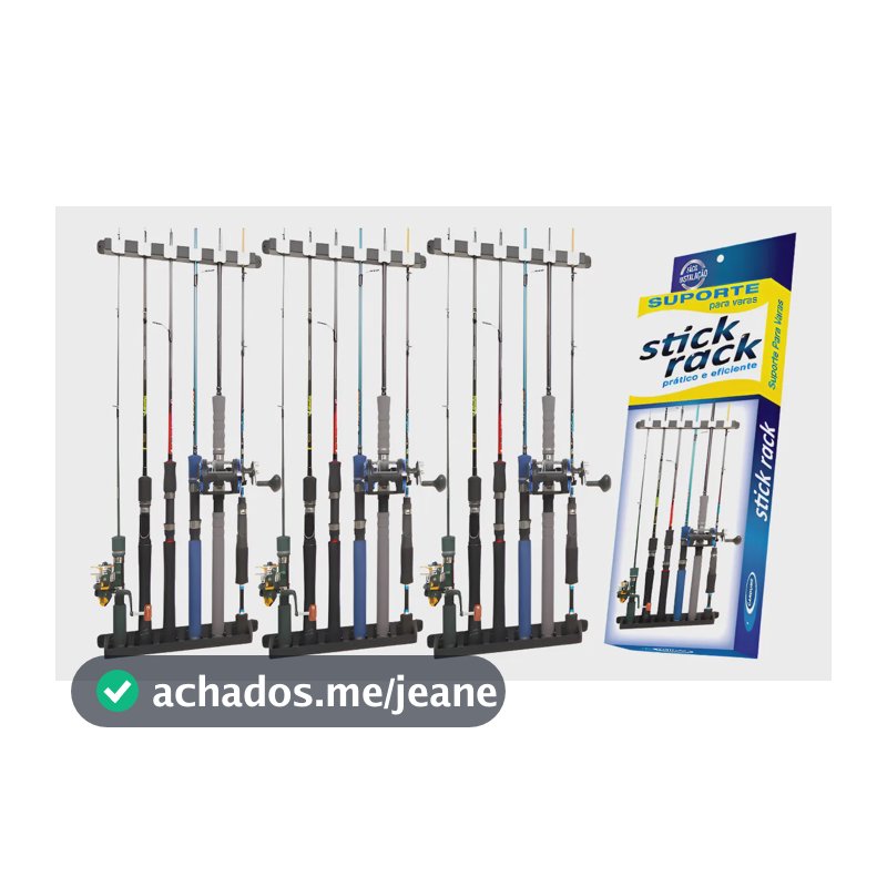 Suporte Para 6 Varas De Pesca 3 Unidades Preto