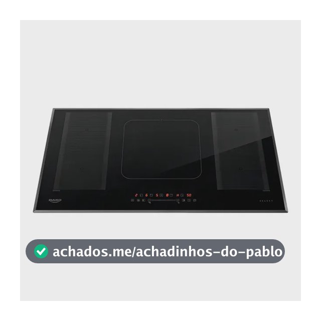 Cooktop de Indução 5 Bocas Dako Select com 2 Zonas Flexíveis e 7200W com Mesa em Vidro Cerâmico 220 V