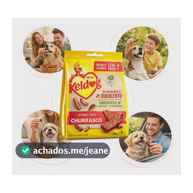 Bifinho Kelco Keldog Criadores 500g Para Cães Sabor Churrasco Macio e Saboroso Feito Com Carne Fresca Ideal Para Treinamento Recompensa e Agrado Diário Alta Palatabilidade Com Proteína de Carne
