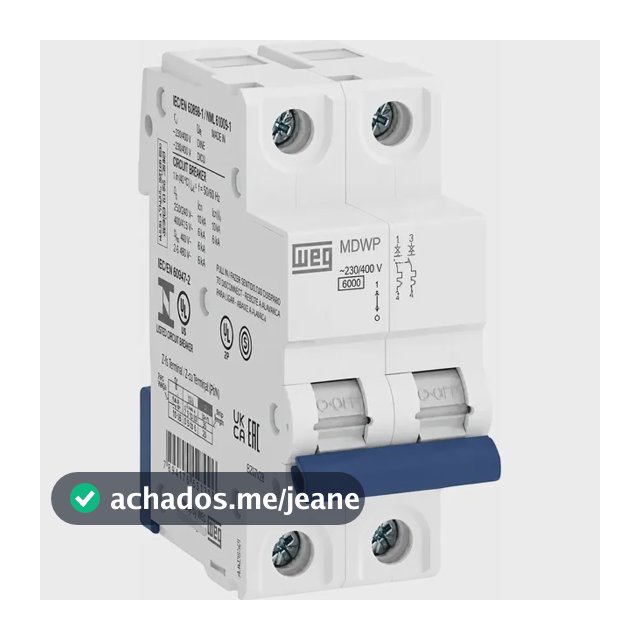 Disjuntor Bipolar 10 16 20  25 32  40 50 E 63a  Curva C Weg