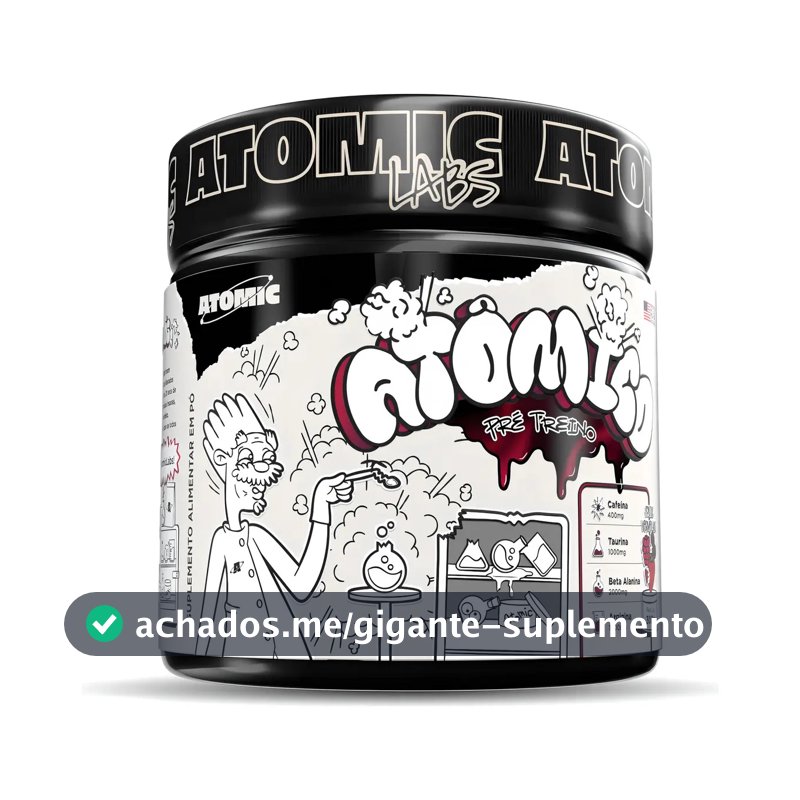 Pré-Treino Atomic Labs Atômico 300g Frutas Vermelhas com Cafeína e Beta-Alanina