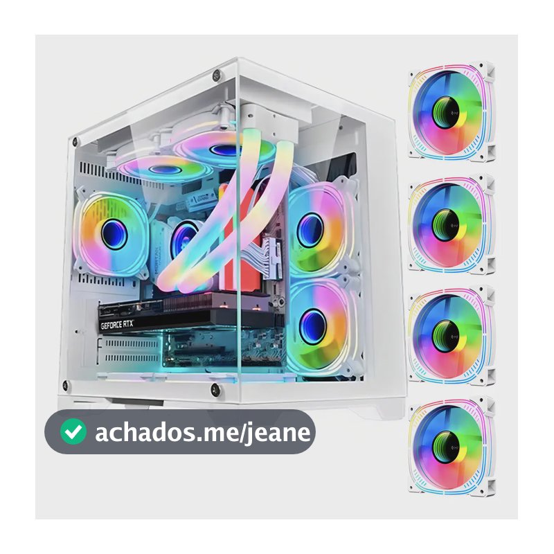 Gabinete Hayom Branco Gb1791 4 Fans Rgb Micro-atx Em Vidro