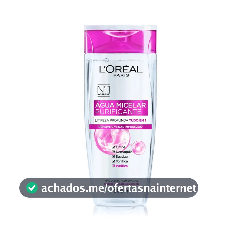 Água Micelar Solução de Limpeza 5 em 1 Limpa, Demaquila, Purifica, Suaviza e Reequilibra, Cuidado Diário para Todos os Tipos de Peles L'Oréal Paris 200ml