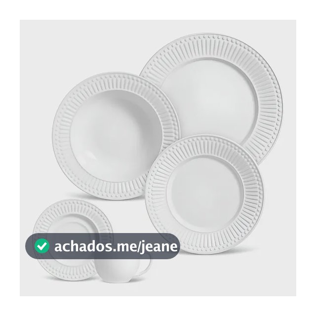 Aparelho de jantar 30 peças Porto Brasil Cerâmica cor branco linha Roma