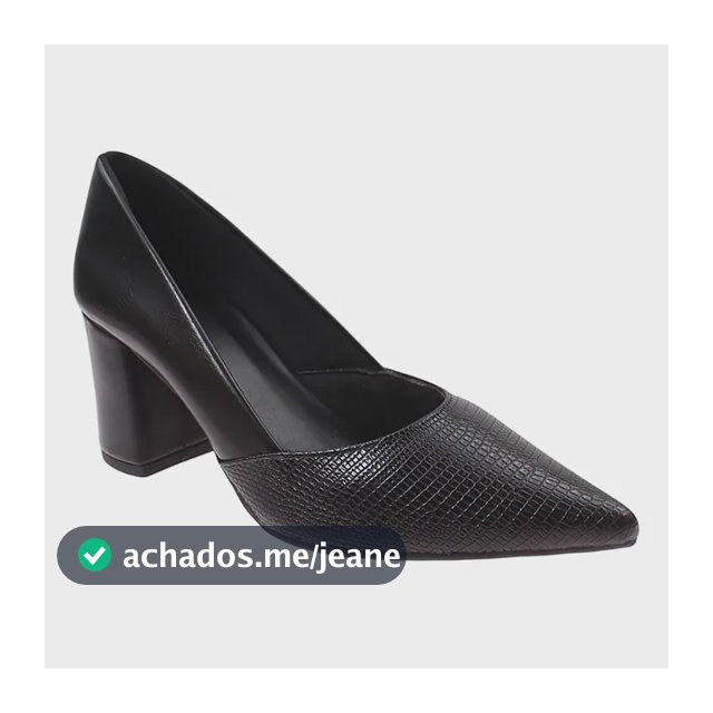 Scarpin Craquelado Feminino Sintético Salto Médio 7cm
