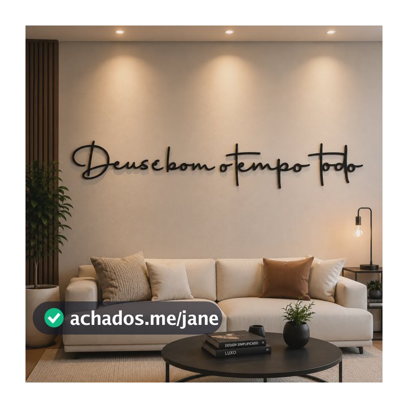 Frase Decoração Deus É Bom O Tempo Todo Mdf De Parede Sala Preto