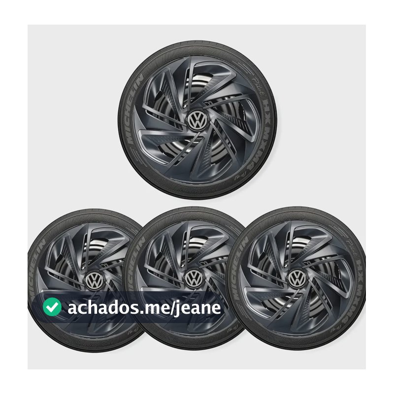 Kit 4 Carlota Reforçada Calota Aro 14 Vw Gol G1 G2 G3 G4 G5 Volks Grafite Aro 14