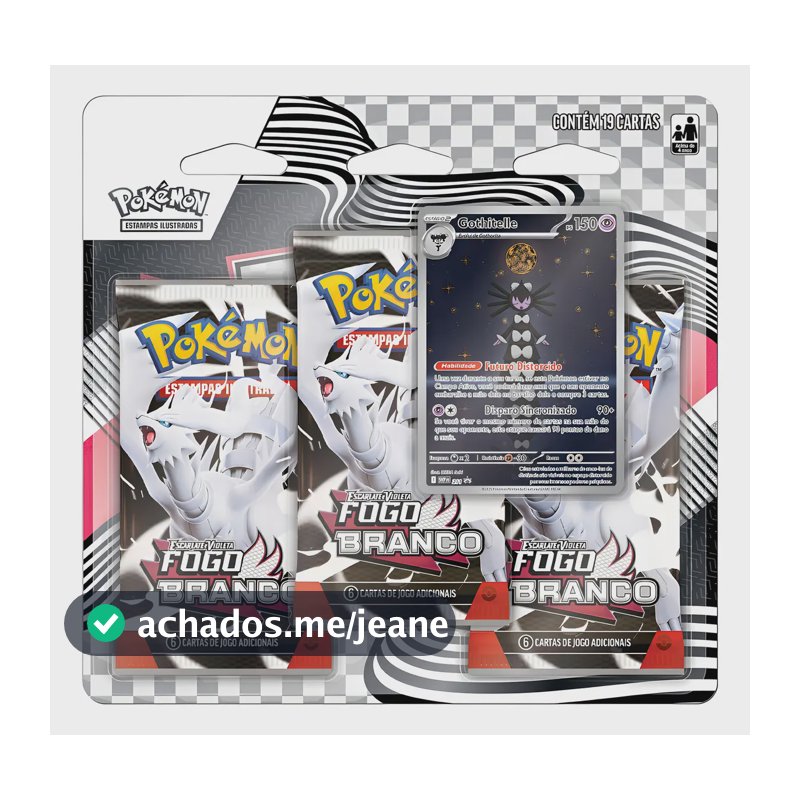 Blister Triplo Pokémon Ev10.5 Fogo Branco Gothitelle 19 Card Idioma Potuguês