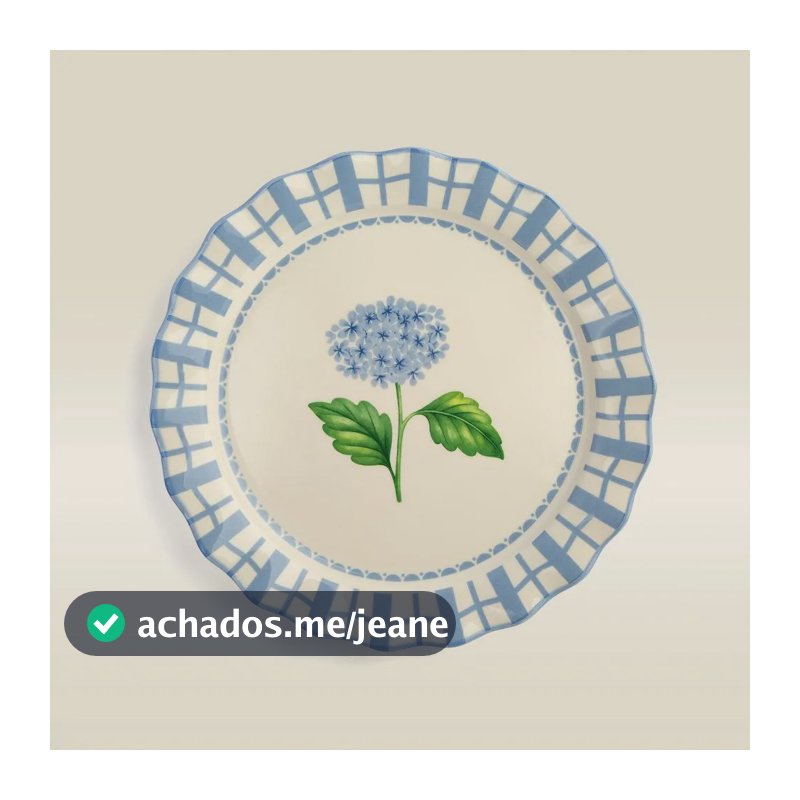 Prato Raso Hortênsia Cerâmica - A\casa Azul Hortensia