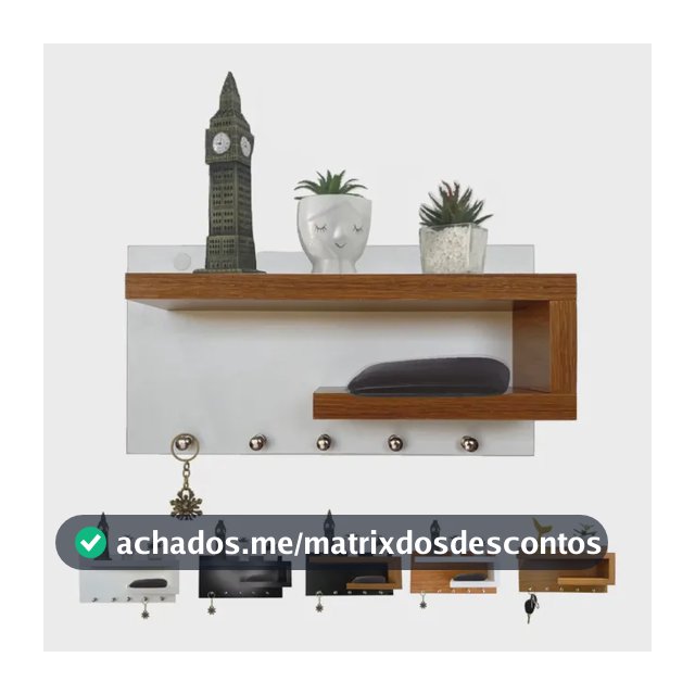 Porta Chave De Parede Organizador Com Prateleira Mdf