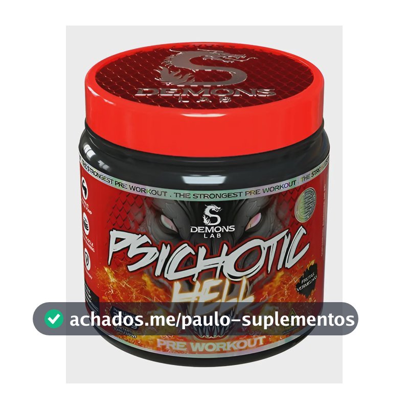 Suplemento Pó Pré Treino Psichotic Hell 300g Demons Lab Frutas Vermelhas