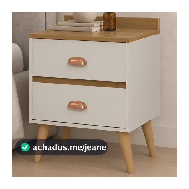 Mesa De Cabeceira Retrô Com 2 Gavetas Compacta Pés Palito
