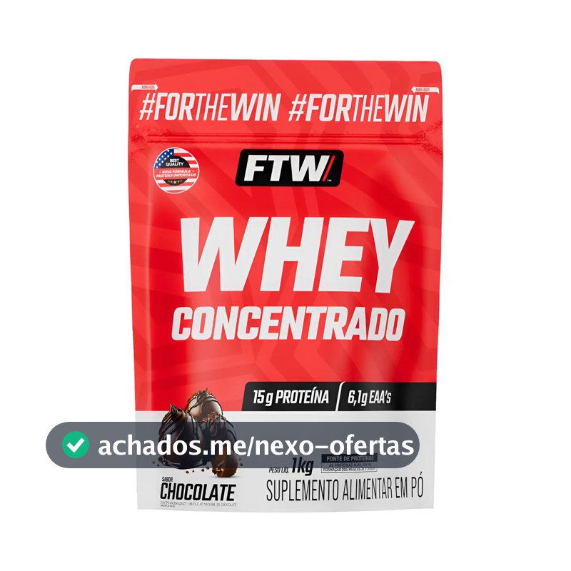 Whey Protein Concentrado 1kg Sabor Chocolate - Ftw