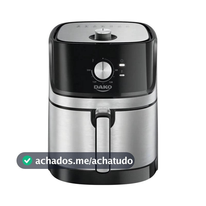 Fritadeira Air Fryer Dako 5 Litros Preto/inox Com Painel Analógico E Potência De 1700w