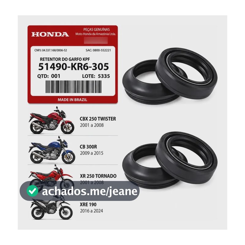 Retentor Bengala + Guarda Pó Crf230 Crf230f 2003 A 2018 Nok