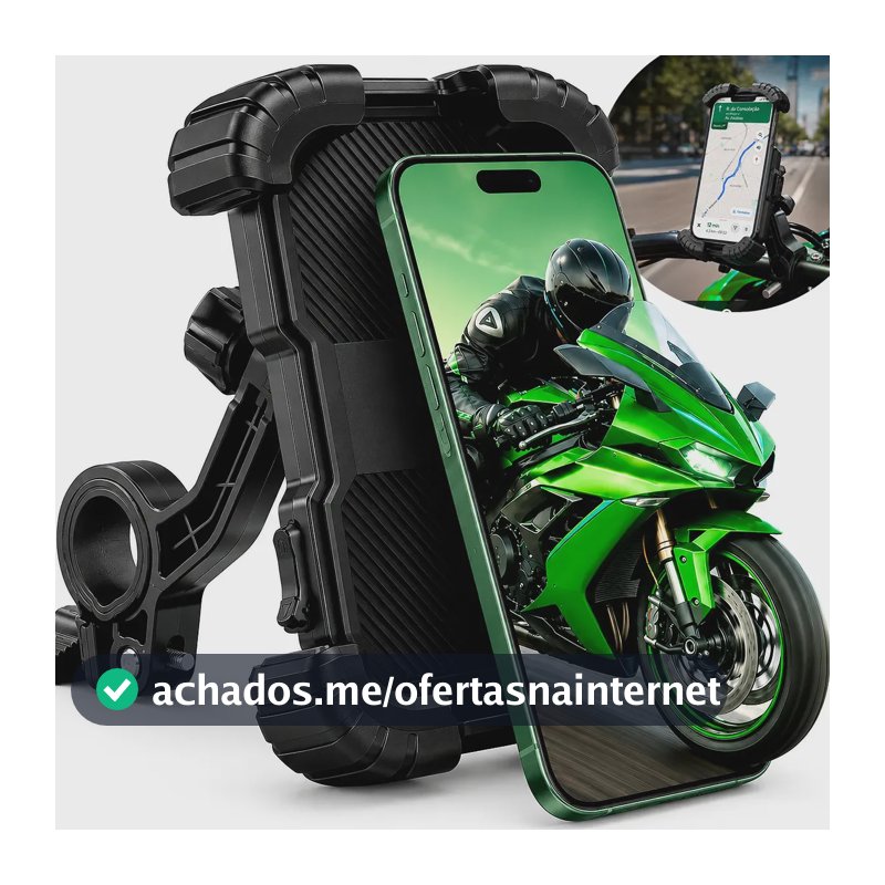 Suporte Celular Moto Bike 360° Garra Ajustável Anti Vibração Preto