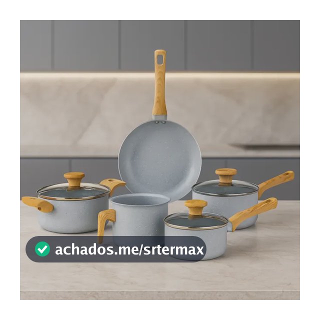 Jogo de Panelas 5 Peças Antiaderente Cerâmico Grafite Mimo Style - Conjunto Completo
