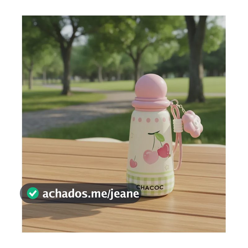Sus316 Garrafa Térmica, 400ml Copo Térmico Com Design Bonito Cerejas Rosa