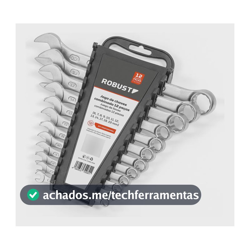 Jogo Chaves Combinadas Gedore Robust S09105012 06-22mm 12 Peças Cromado