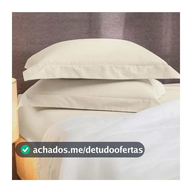 Lençol Com Elástico Casal Altenburg Algodão 200 Bege Delavé