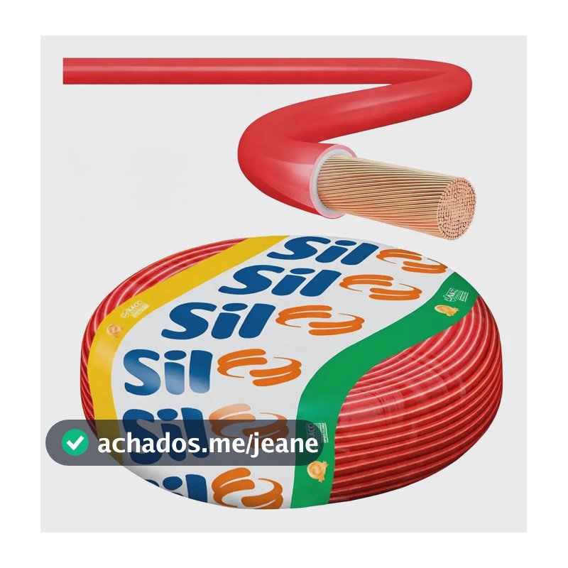 Fio Cabo Flexivel 6mm Sil Com 25 Metros Vermelho