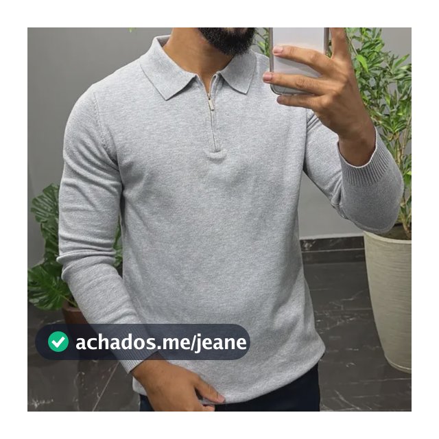 Suéter Masculino Premium Slim Casual Blusa Inverno Old Money Cinza Liso G
