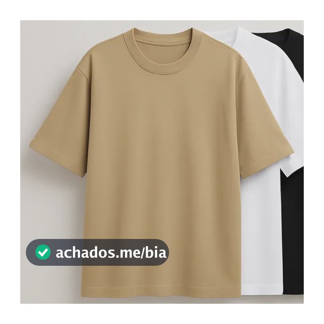 Kit 3 Oversized Masculina Stretwear Básica Lisa Premium