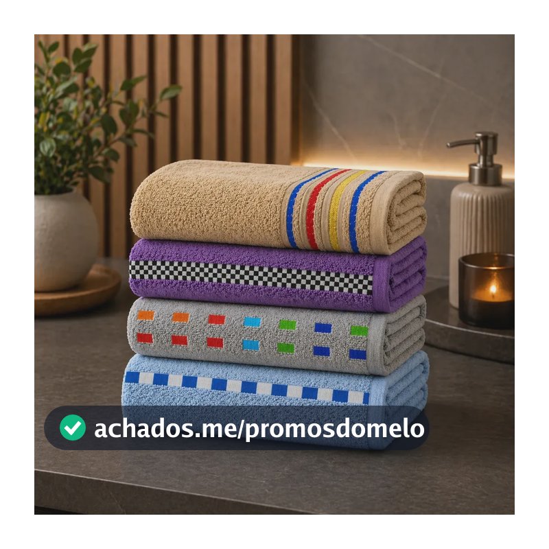 Kit 4 Toalhas De Banho Felpuda Grande 1,40m X 70cm Sortidas Sortido
