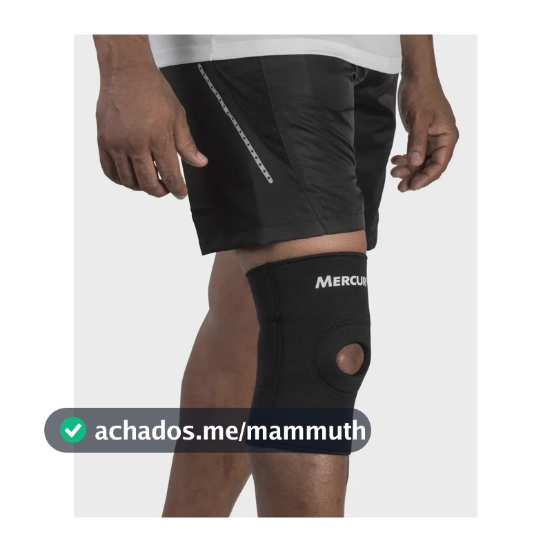 Joelheira Esporte C/ Orificio Reforçado Preta Bc0037 Mercur Tamanho PP