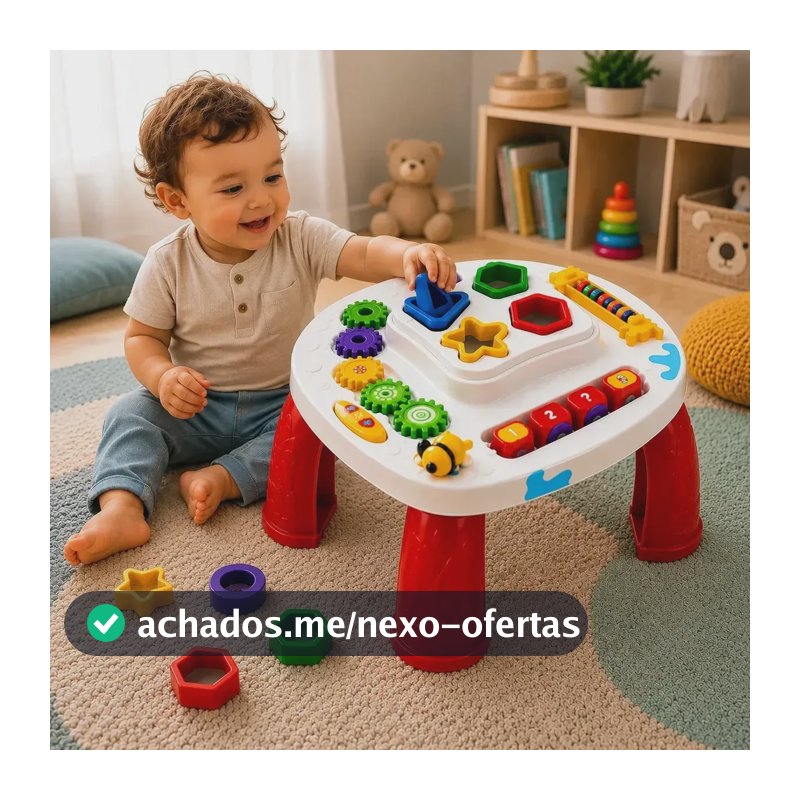 Mesinha Didática Educativa Com Atividades Infantil Divertida Cor Vermelho