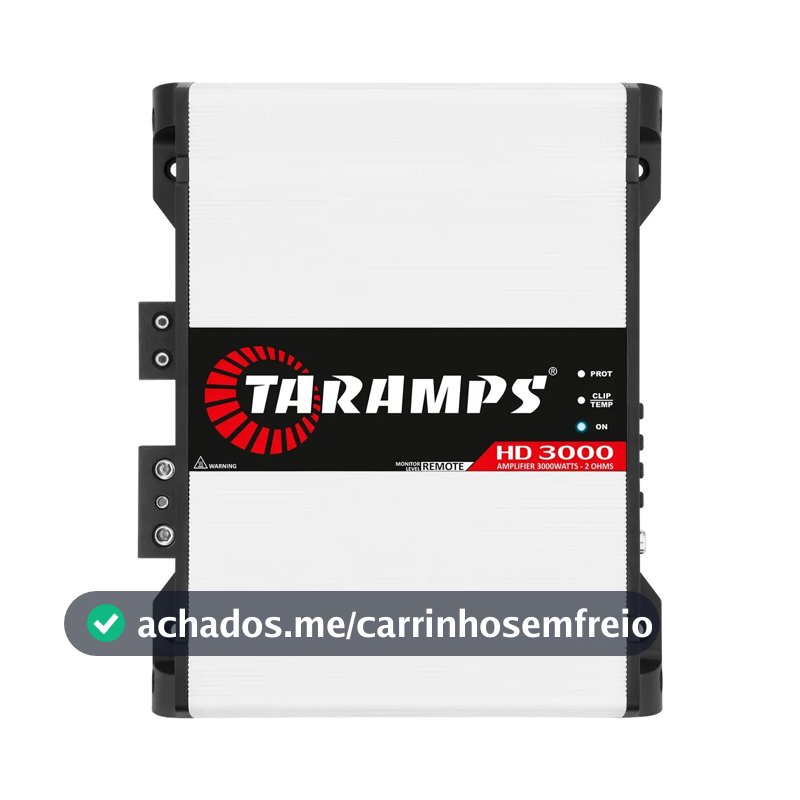 Módulo Amplificador Taramps HD 3000 de 3000W para Carro 2 Ohms