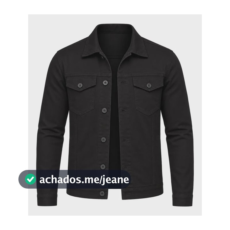 Jaqueta Masculina Sarja Prime Preto Preto G Liso