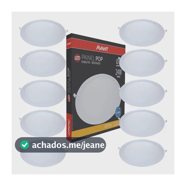 Kit 10 Painel Led Pop Embutir Redondo 24w Amarela Atacado Amarelo
